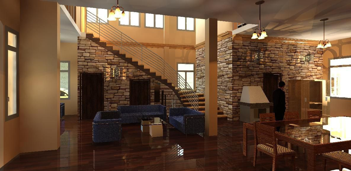 Interior residencial con sala de estar
